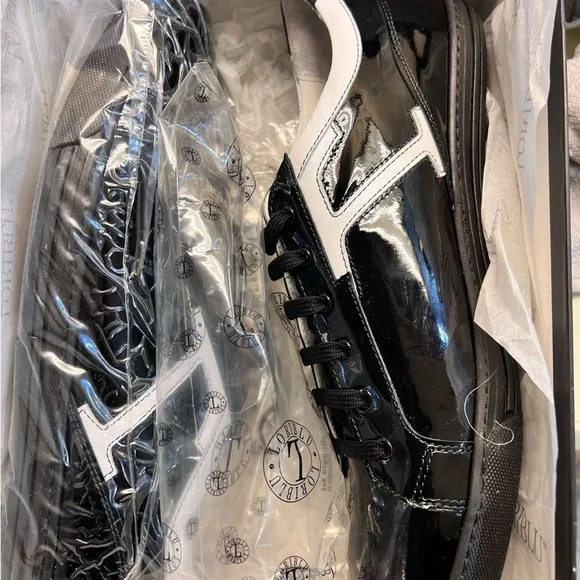 LORIBLU Black and White Men's Sneakers - Picture 7 of 11